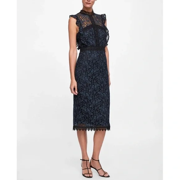slim fit dress slacks Zara Mint Green Lace Maxi Dress with Side Slit – SilkRoll main image 1